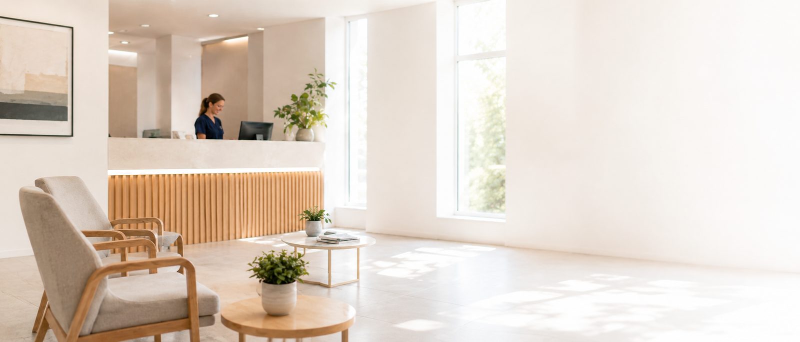 Clinic waiting room and reception