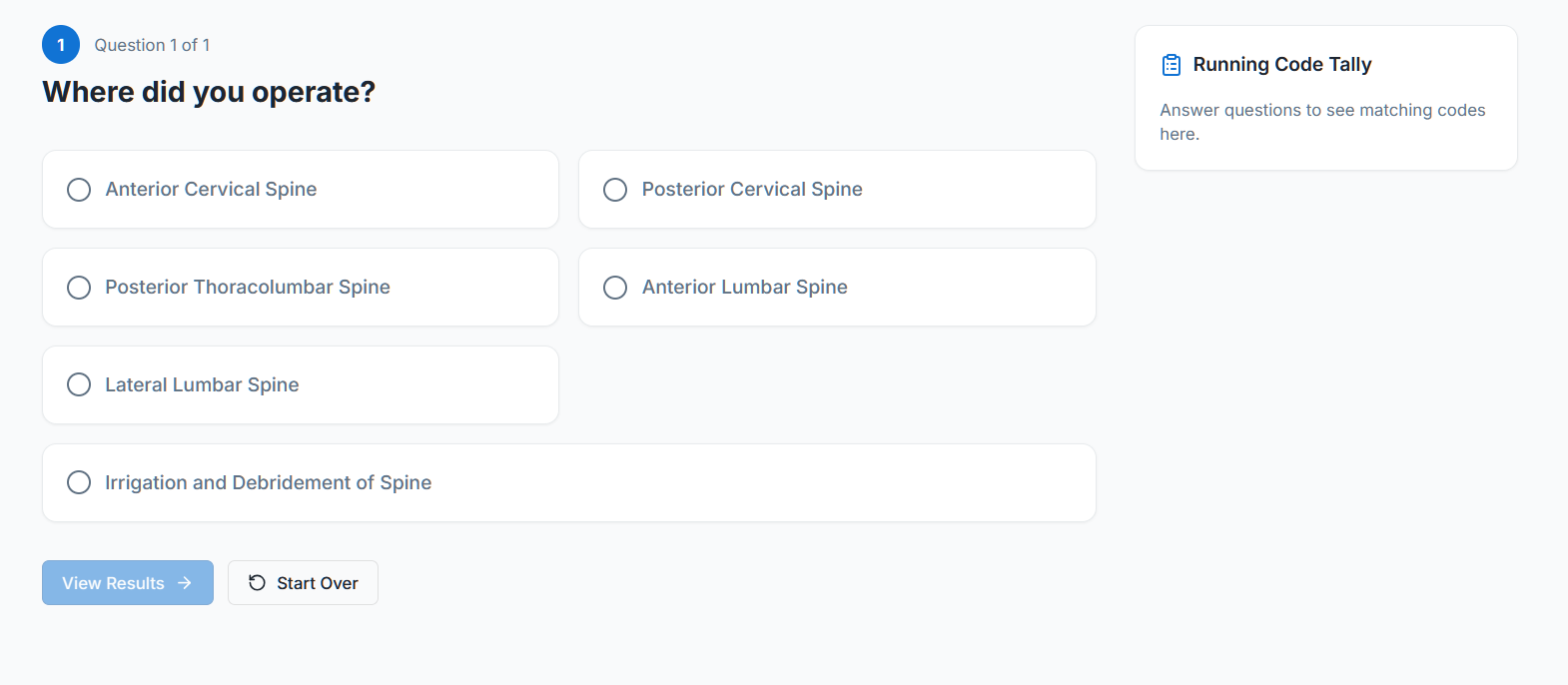 MedCode Pro step 1 screen